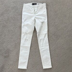 Hollister White High-Rise Super Skinny Jeans